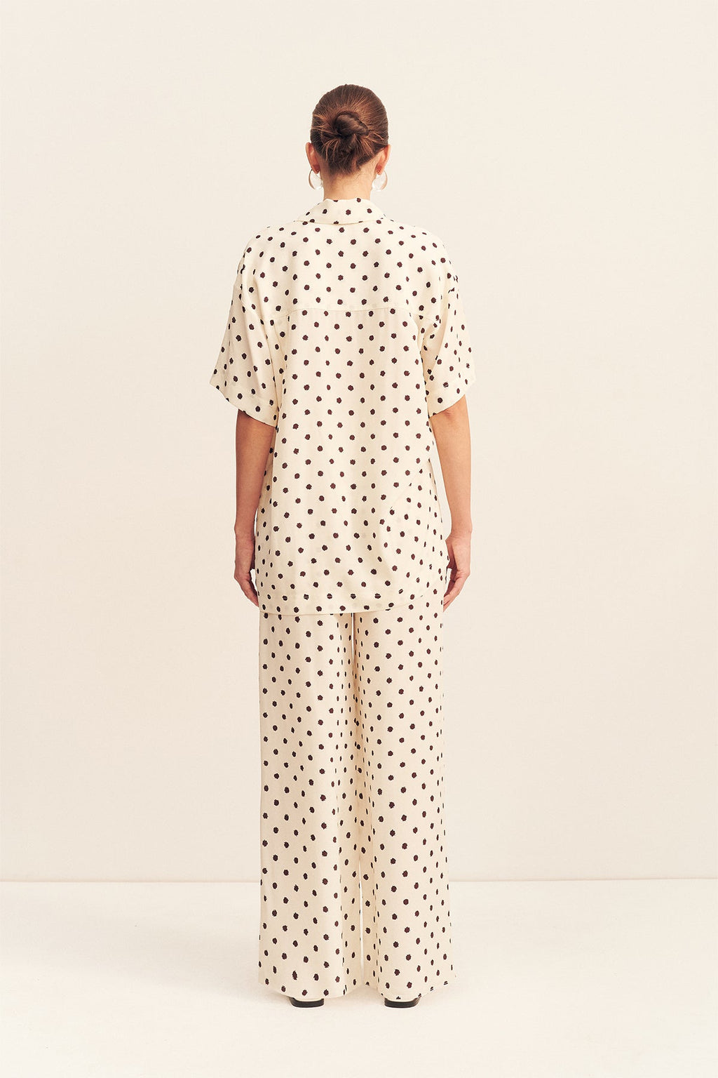 HOUSTON SHEER SHIRT WITH TIE - BLANC POLKA（Tops）