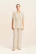 HOUSTON SHEER SHIRT WITH TIE - BLANC POLKA（Tops）